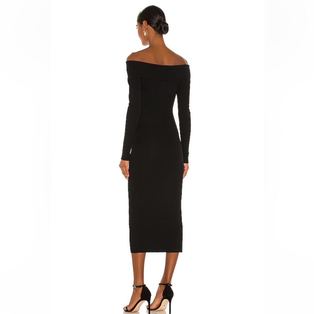 NWOT‼️REVOLVE - BARDOT Off Shoulder Knit Dress in Black (Size M) - Picture 4 of 13